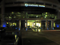 Medtronic Diabetes building lit blue for WDD